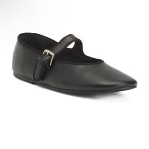 Tony Bianco black nappa meadow Mary Jane flats